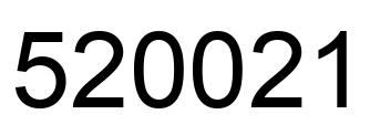 Number 520021 black image