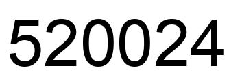 Number 520024 black image