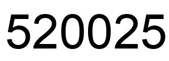 Number 520025 black image