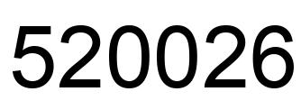 Number 520026 black image