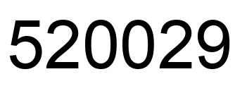 Number 520029 black image