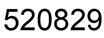 Número 520829 imagen negro