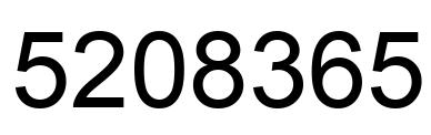 Number 5208365 black image