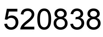 Number 520838 black image