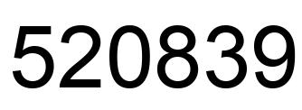 Number 520839 black image