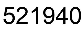 Number 521940 black image
