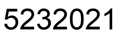 Number 5232021 black image