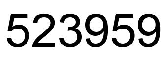 Number 523959 black image