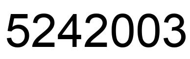 Number 5242003 black image