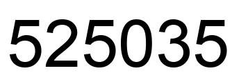 Number 525035 black image