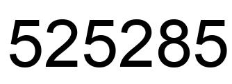 Number 525285 black image