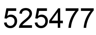 Number 525477 black image