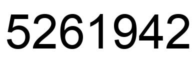 Number 5261942 black image