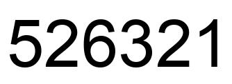 Number 526321 black image