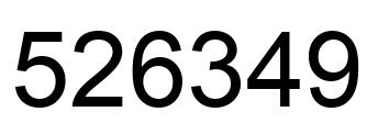 Number 526349 black image