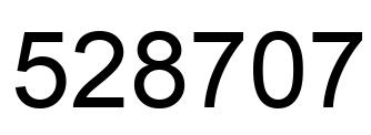 Number 528707 black image