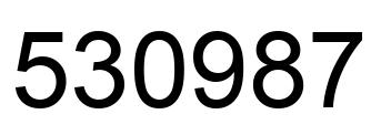 Number 530987 black image
