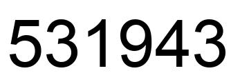 Number 531943 black image