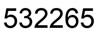 Number 532265 black image