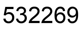 Number 532269 black image