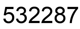 Number 532287 black image