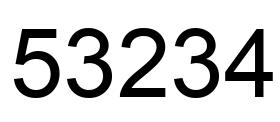 Number 53234 black image