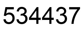 Number 534437 black image