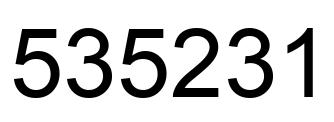 Number 535231 black image