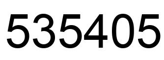 Number 535405 black image