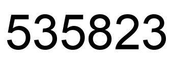 Number 535823 black image