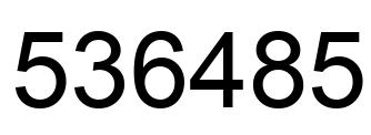 Number 536485 black image