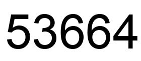 Number 53664 black image