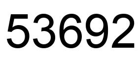 Number 53692 black image