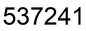 Number 537241 black image