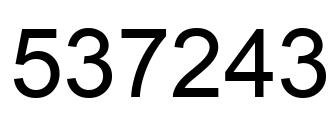 Number 537243 black image