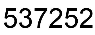 Number 537252 black image