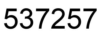 Number 537257 black image