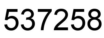 Number 537258 black image