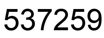 Number 537259 black image