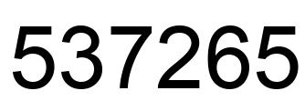 Number 537265 black image