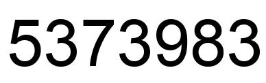 Number 5373983 black image