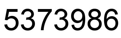 Number 5373986 black image