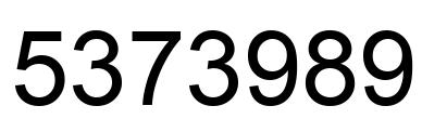 Number 5373989 black image