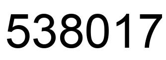 Number 538017 black image