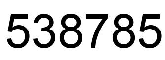 Number 538785 black image