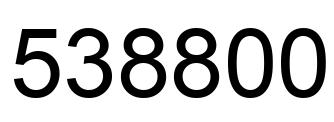 Number 538800 black image