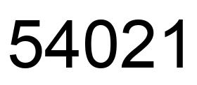 Número 54021 imagen negro