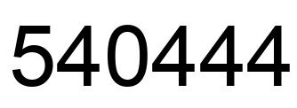 Number 540444 black image