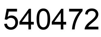 Number 540472 black image