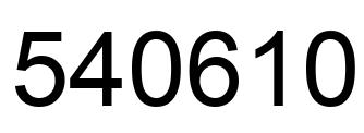 Number 540610 black image